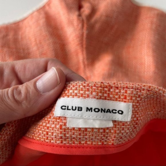 club Monaco Tangerine Orange Linen Shorts Womens 2 - Picture 4 of 7